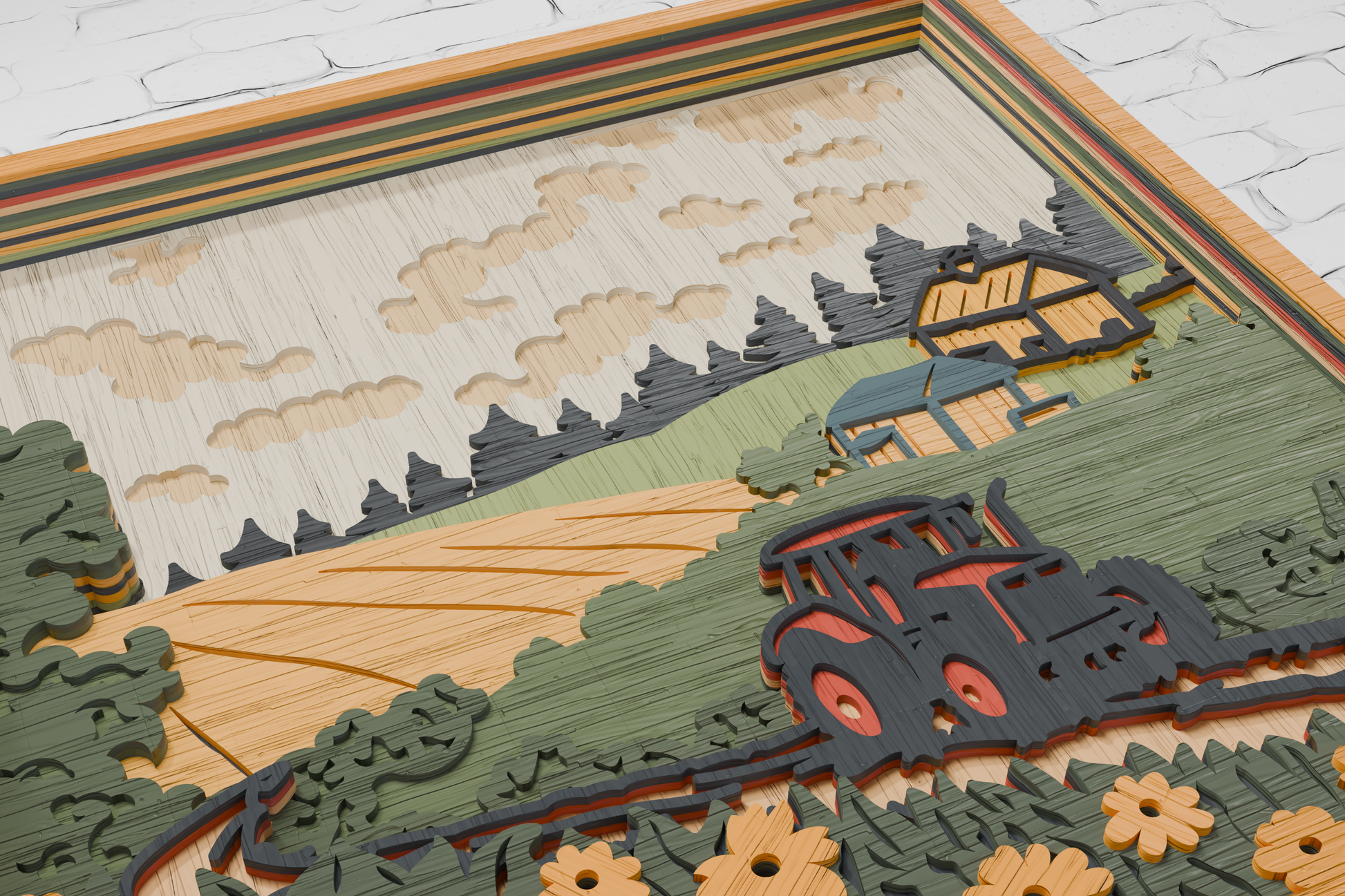 Country Farm Tractor multilayer digital download SVG