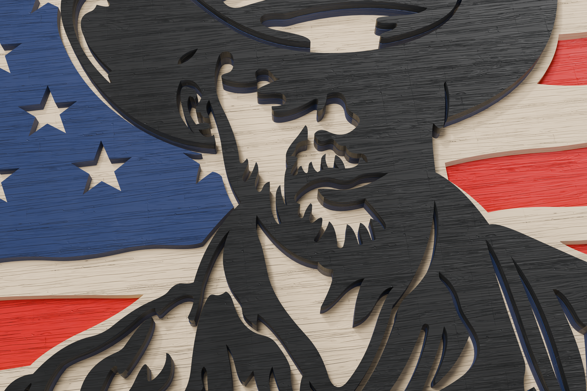 Cowboy American Flag SVG Laser Cut Design