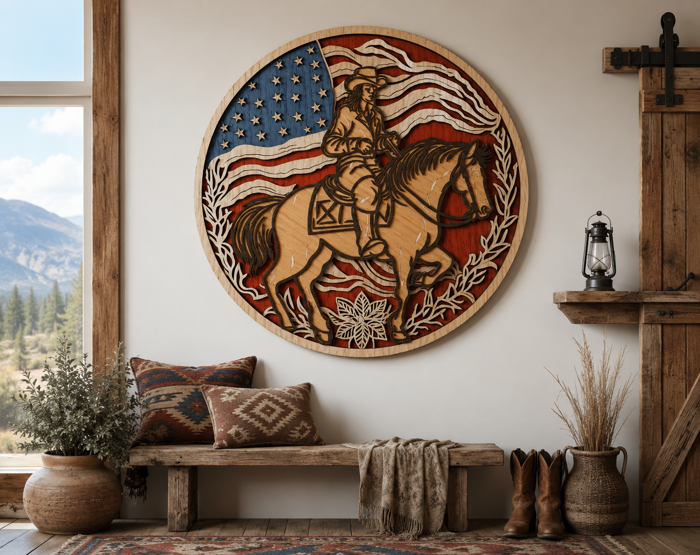 Cowboy Birthday Laser Cut Mandala File
