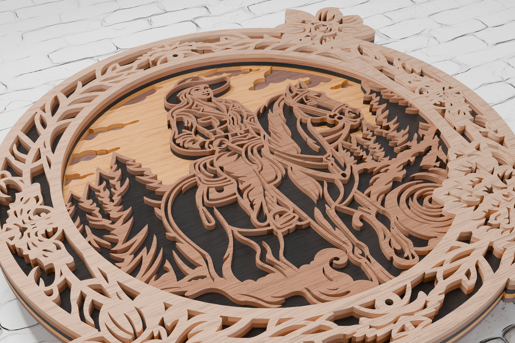 Cowboy Girl layered plywood design for Glowforge

