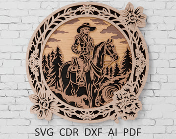 Cowboy Girl multilayer SVG design for Cricut

