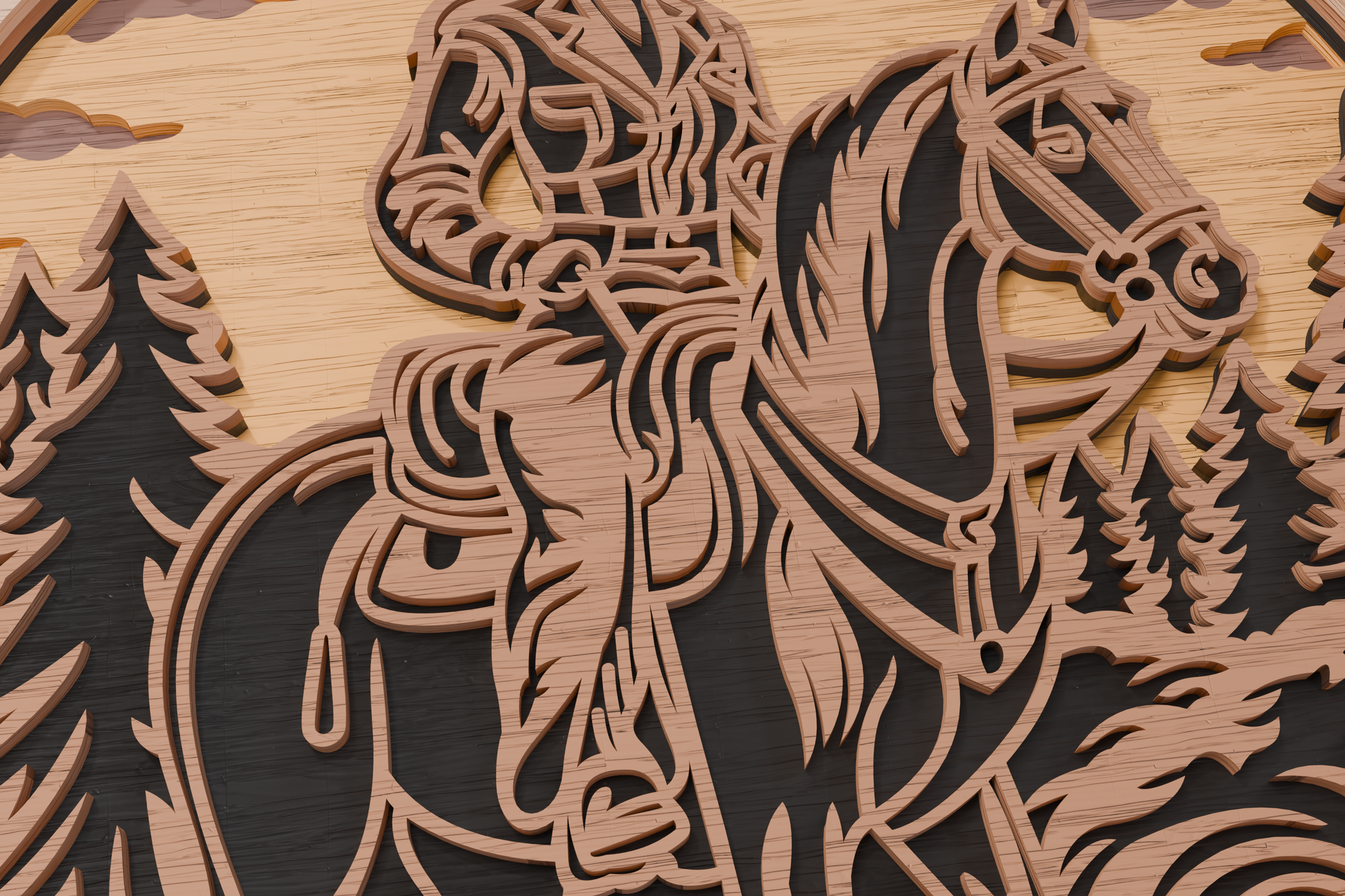 Cowboy Girl multilayer laser cut template

