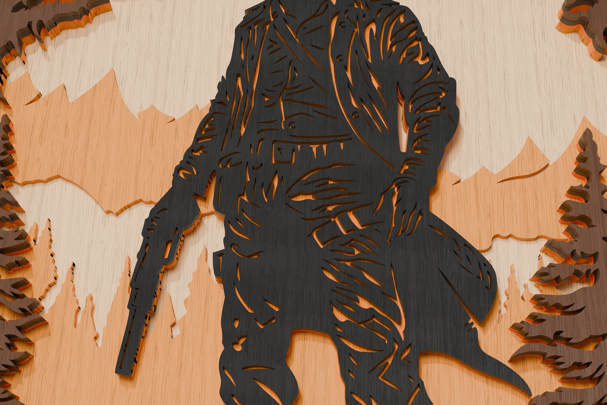 Cowboy layered paper craft template

