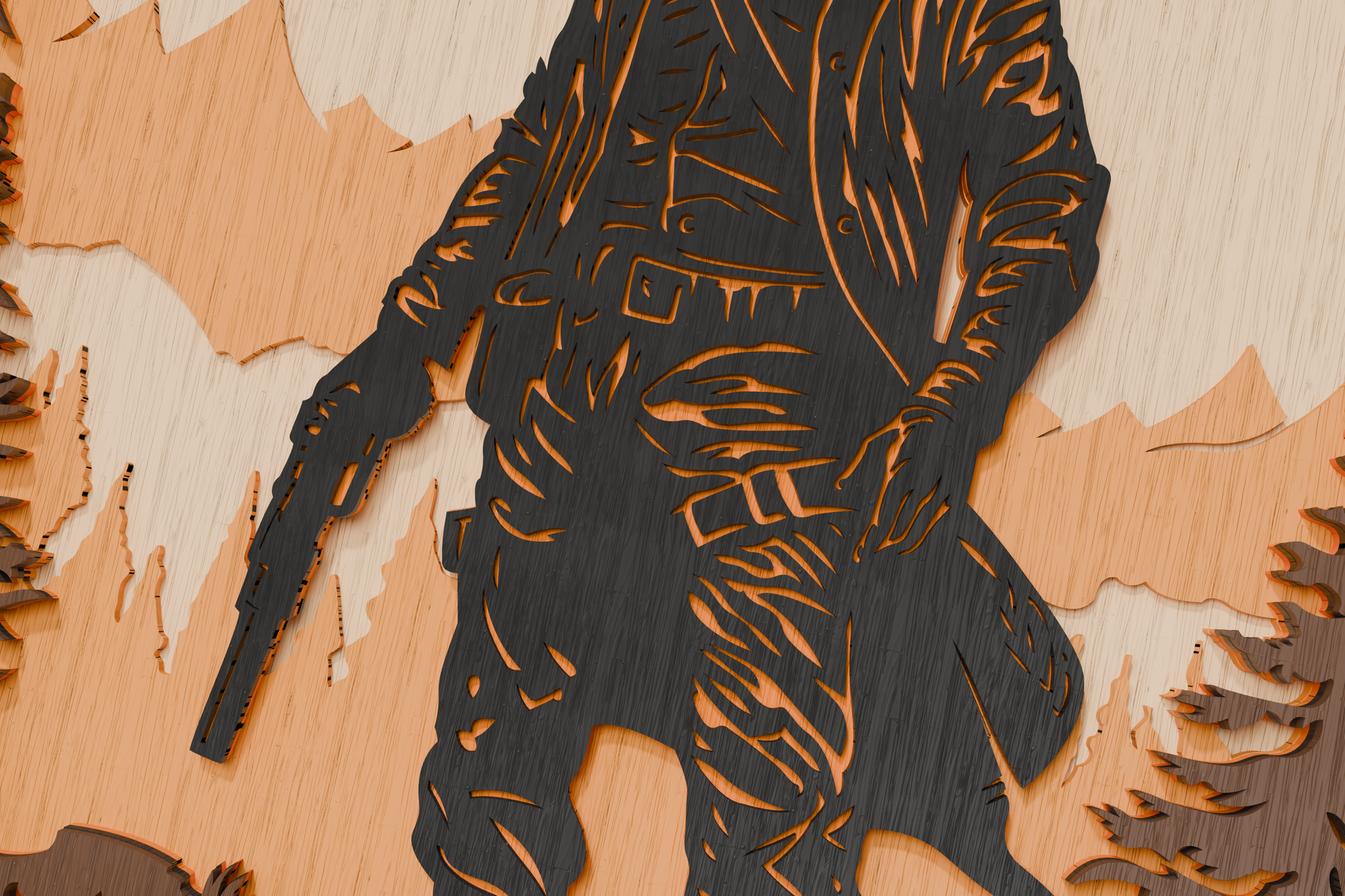 Cowboy multicolor shadow box design


