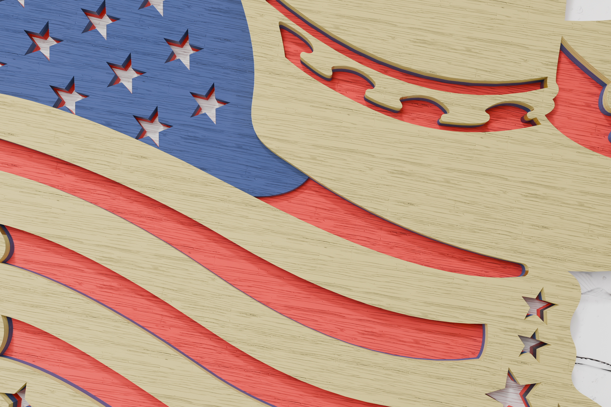 Cricut Layered Shadow Box USA Flag Template