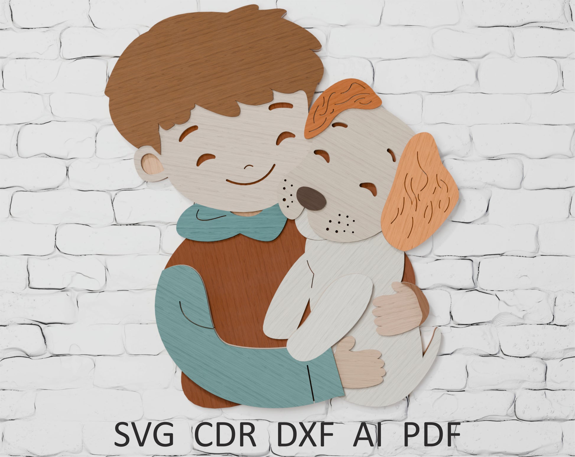 Cricut boy and dog mandala SVG digital download

