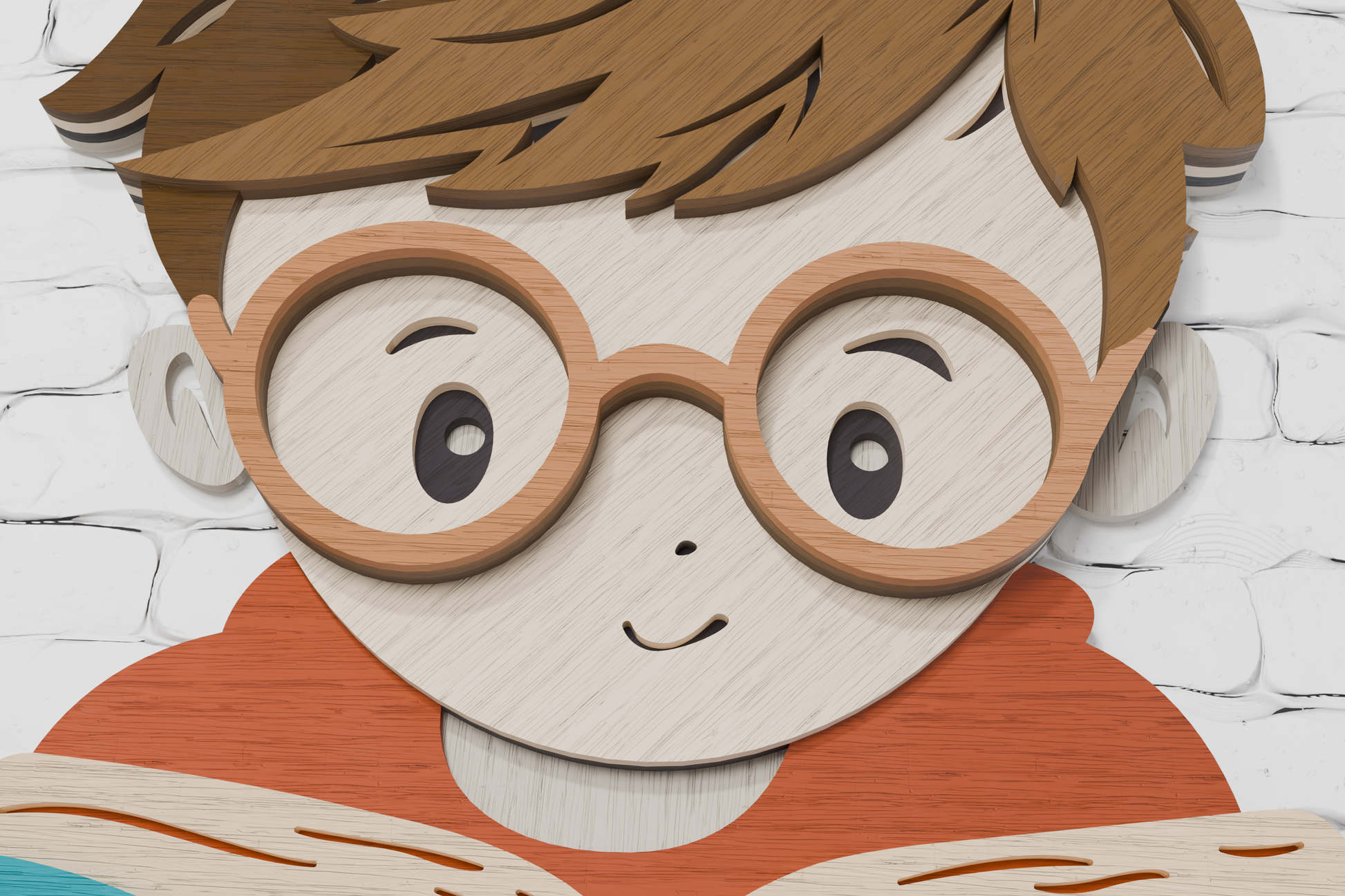Cricut compatible Multilayer Boy Reading Book SVG file