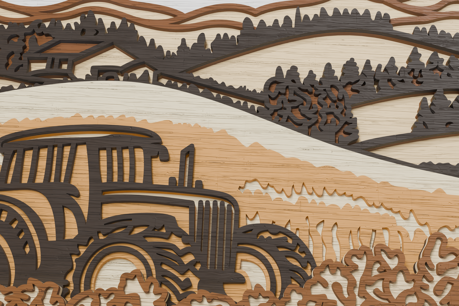 Cricut compatible Multilayer Farm Tractor SVG file
