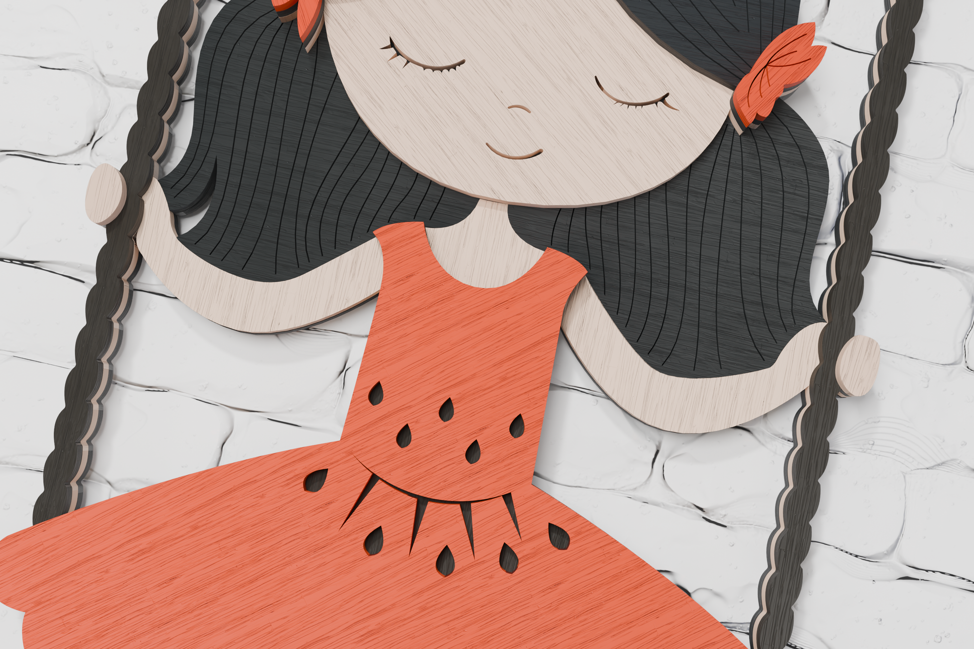Cricut silhouette layered design girl on a swing