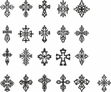 Cross Earrings Dxf Vector Laser Cut Templates Files