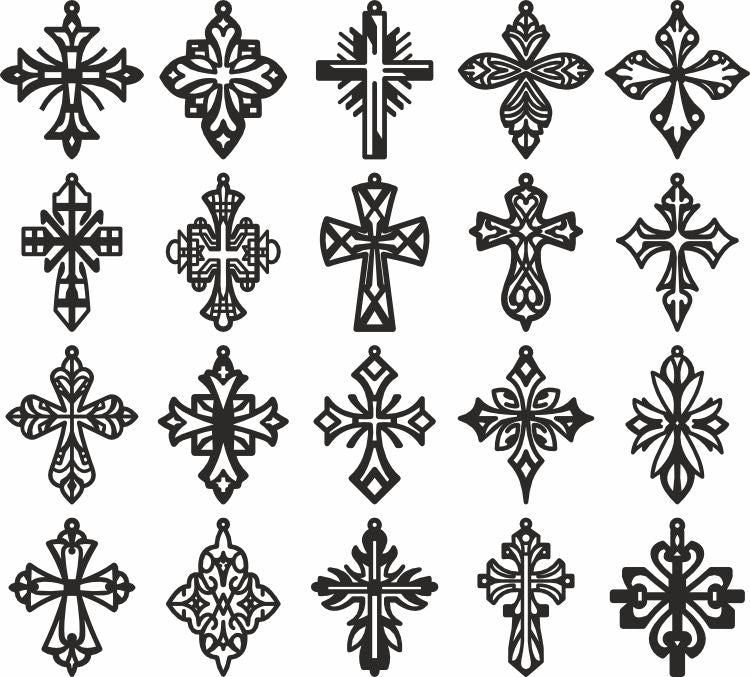 Cross earrings vector design