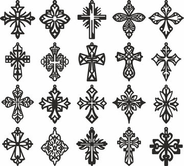 Christian Cross Earrings SVG Bundle: Laser Cut Templates for Xtool, Silhouette & Glowforge DXF/CDR/PDF