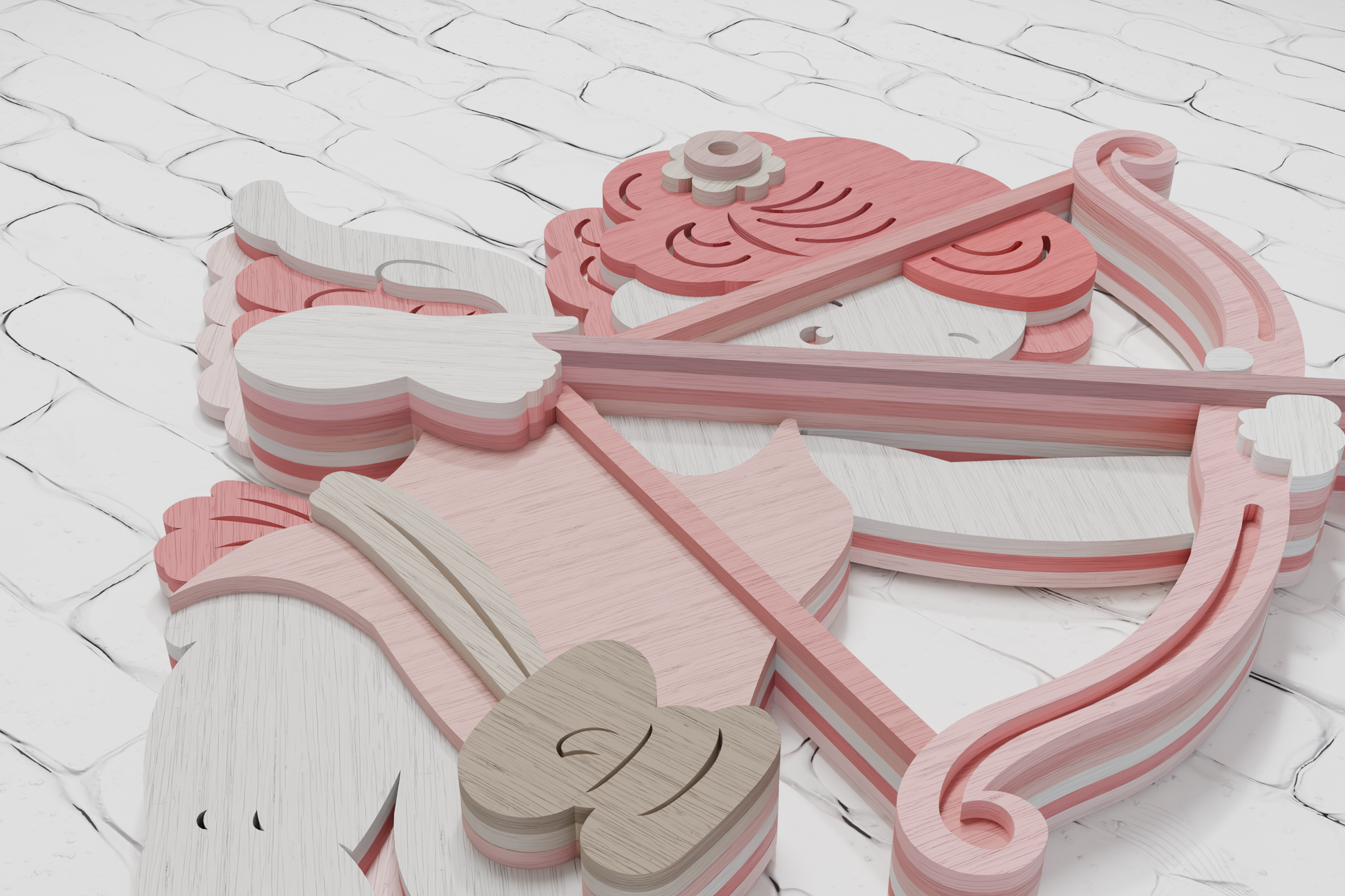 Cupid paper craft template SVG AI PDF

