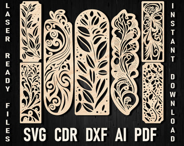 Laser Cut Bookmark SVG Bundle: Glowforge & Cricut Files – Custom Acrylic & Paper Templates