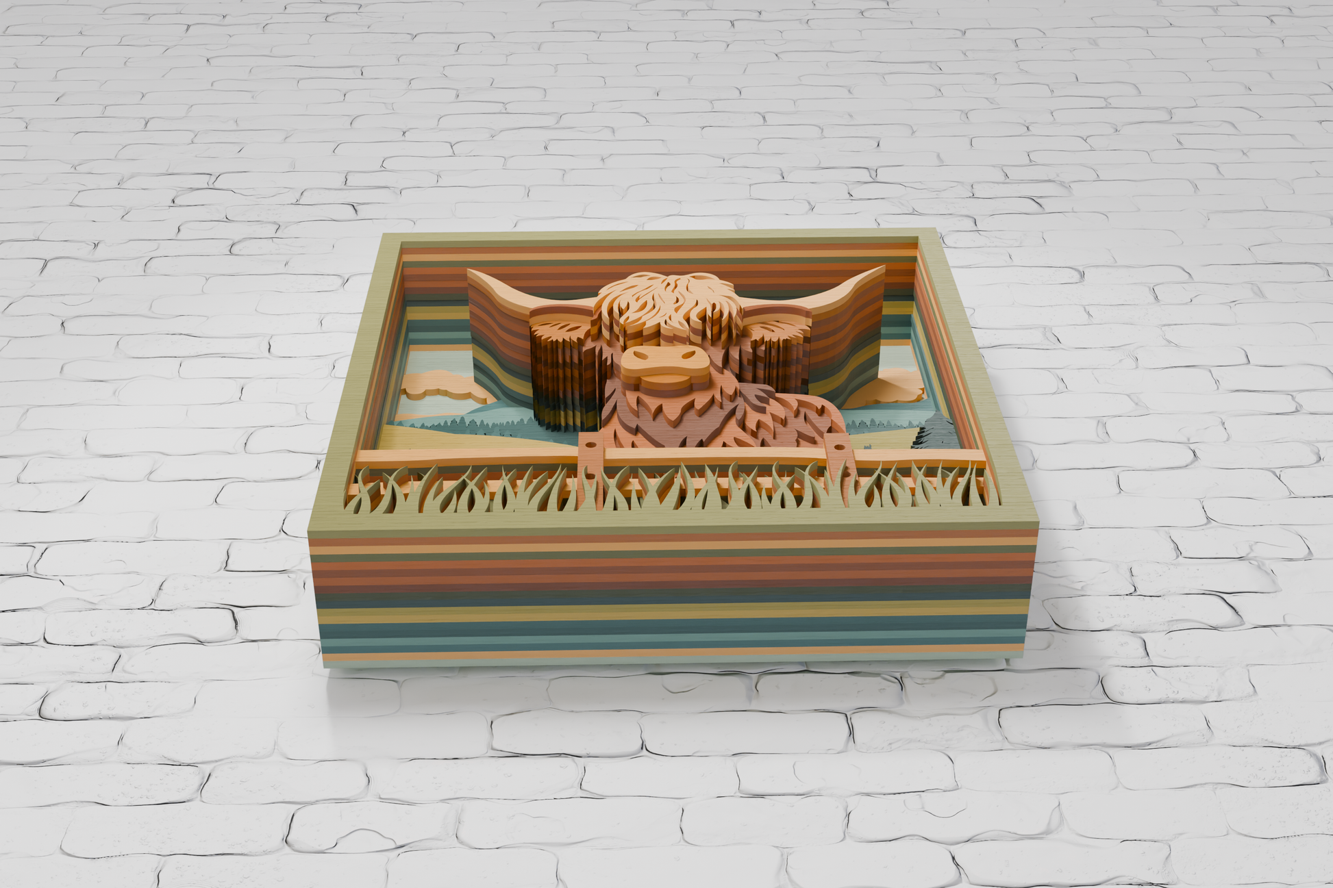 DIY-Kids-Craft-Highland-Cow-Multilayer-Template