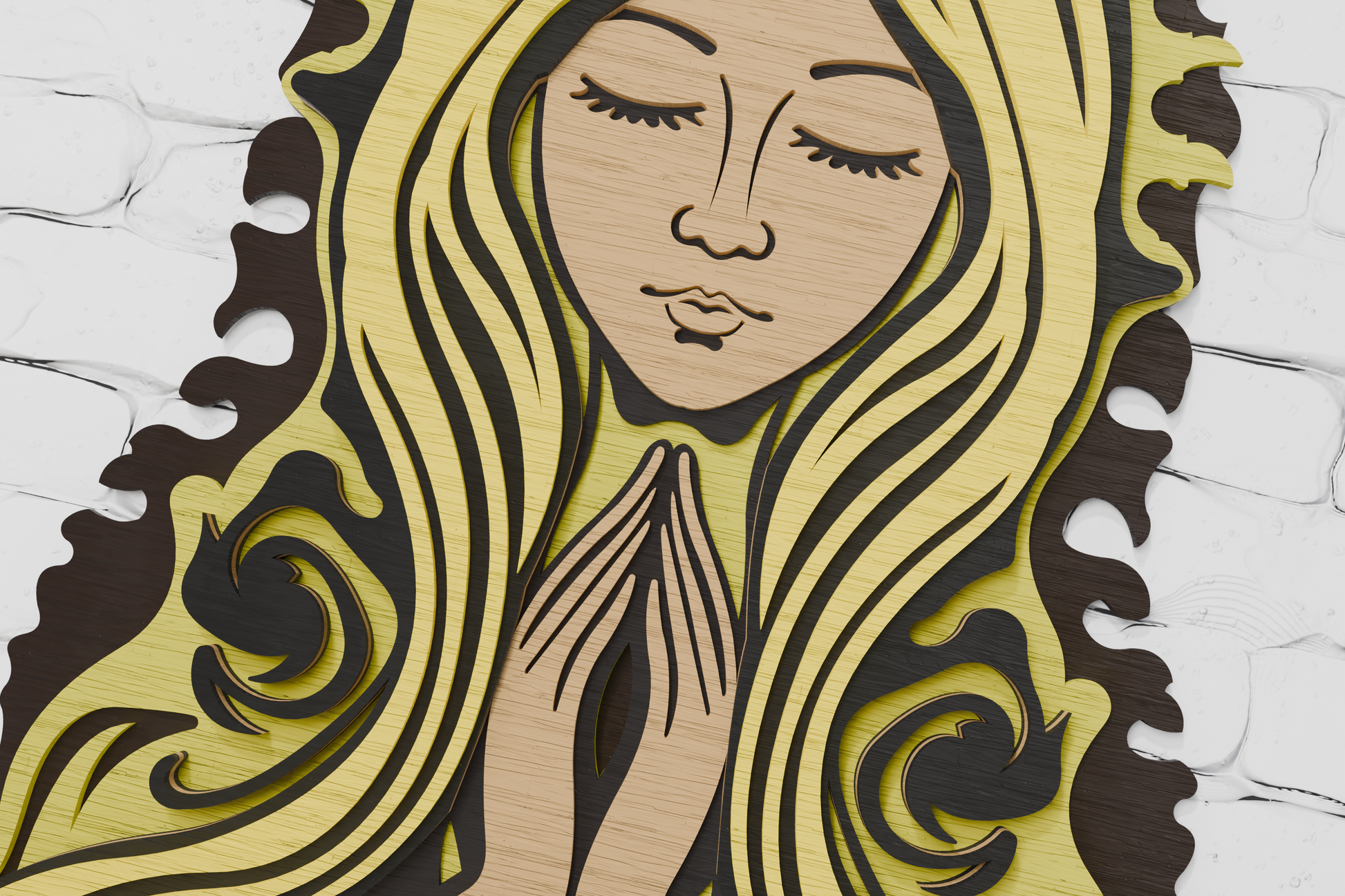 DIY 3D Virgin Mary paper craft template

