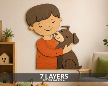 DIY Boy Dog Wall Art SVG
