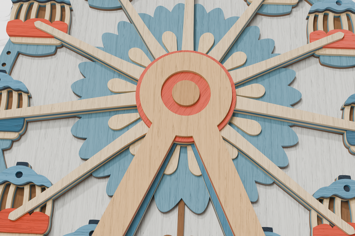 DIY Ferris wheel shadow box SVG for Silhouette

