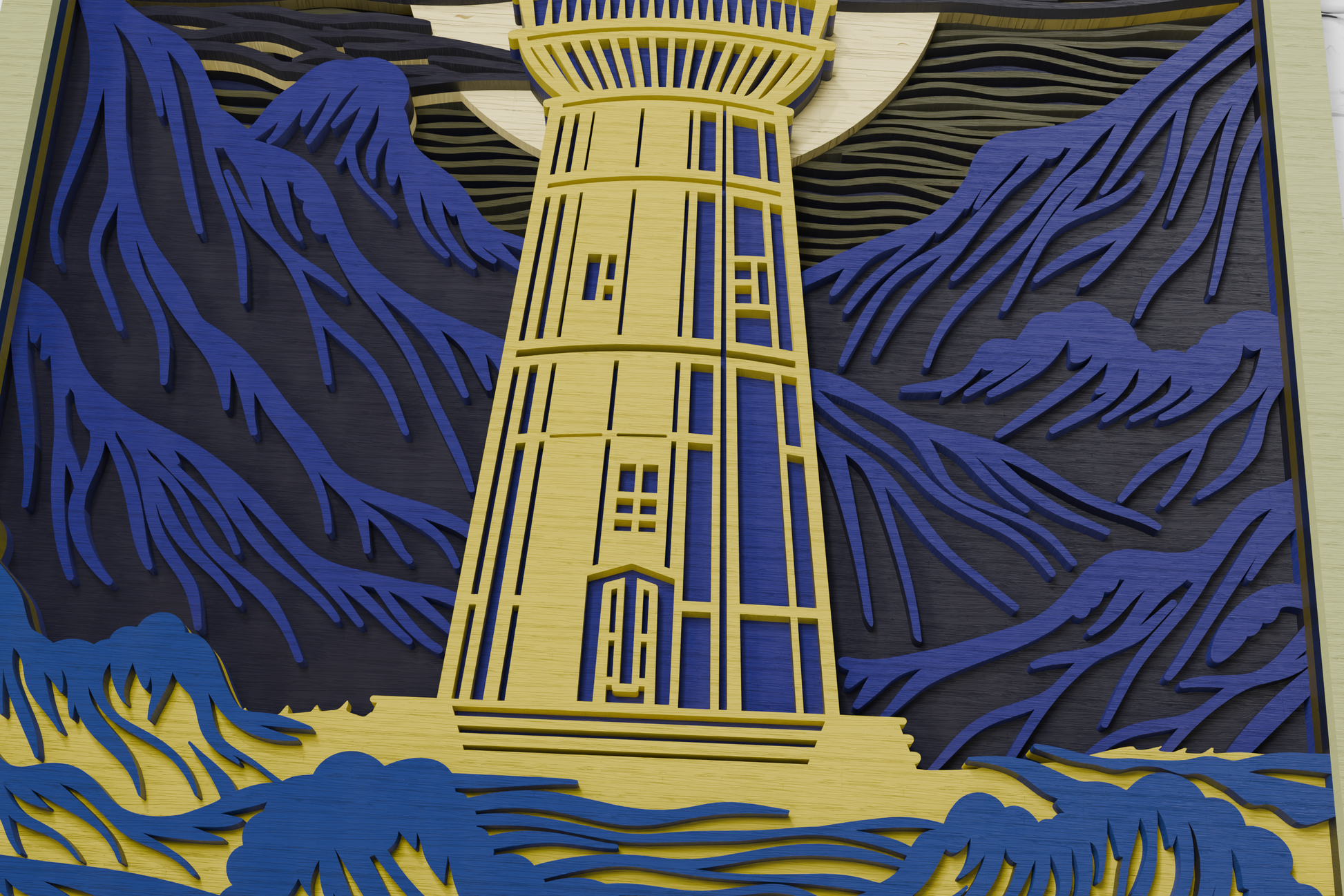 DIY Lighthouse Shadow Box Papercraft File