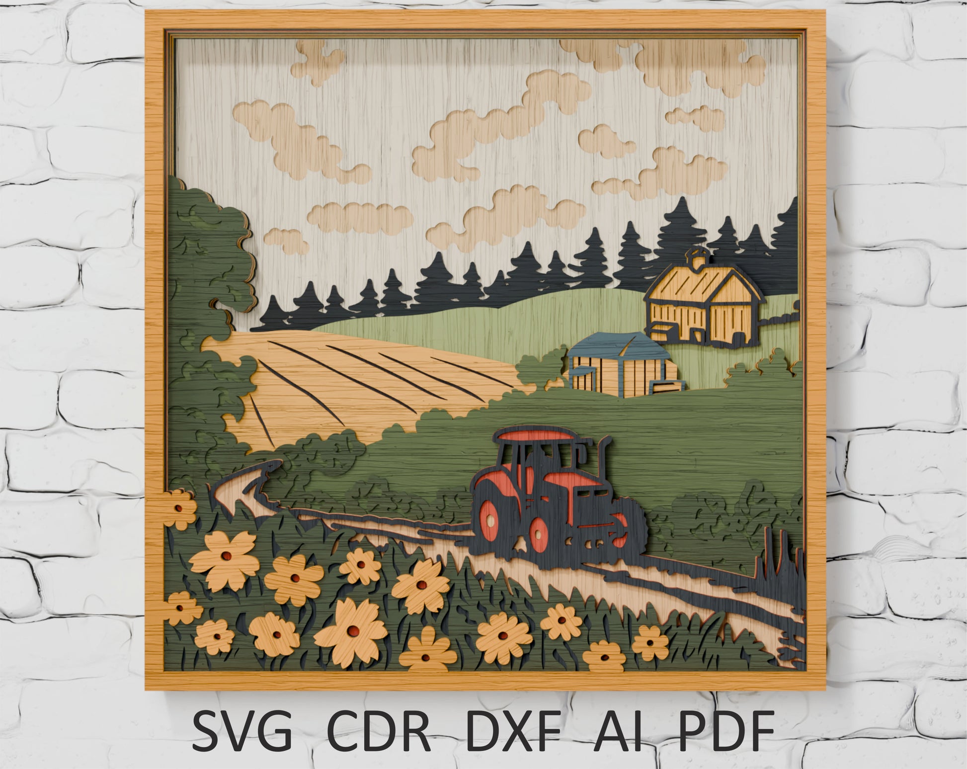 DIY Multilayer Farm Tractor SVG instant download