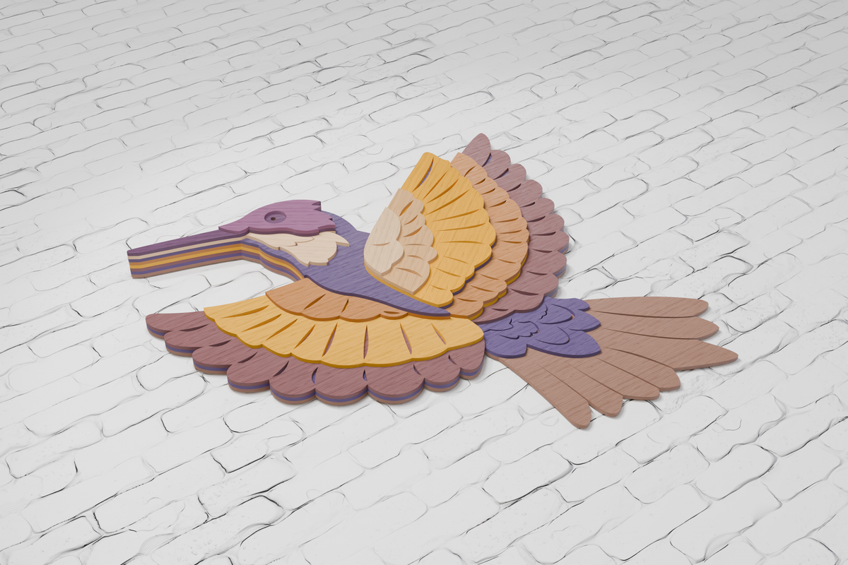 DIY Multilayer Hummingbird SVG instant download