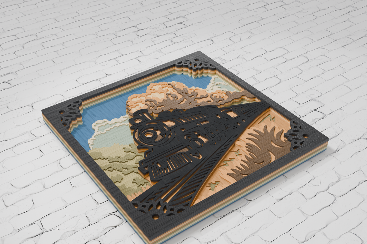 DIY Multilayer Steam Train SVG instant download