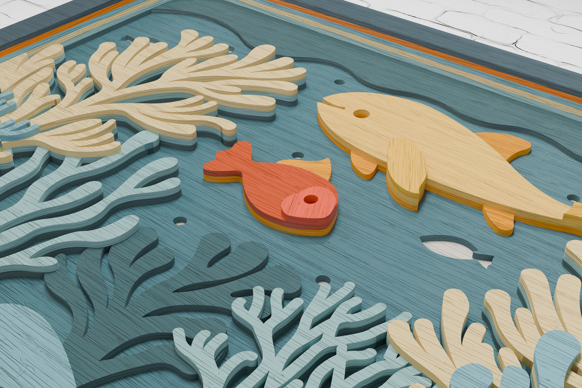 DIY aquarium shadow box SVG for Silhouette


