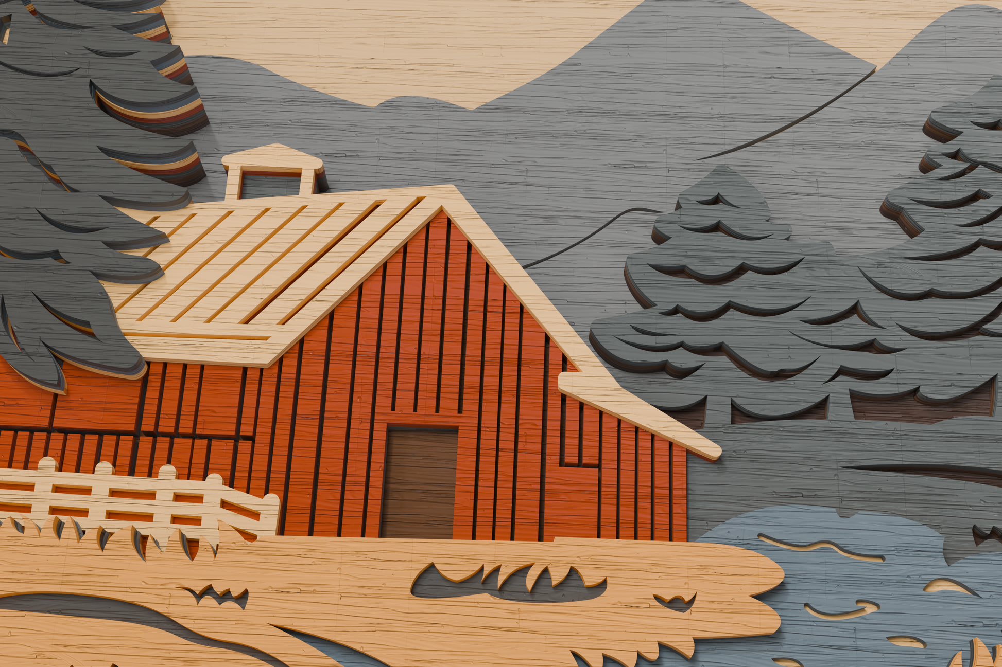 DIY barn shadow box SVG for Silhouette

