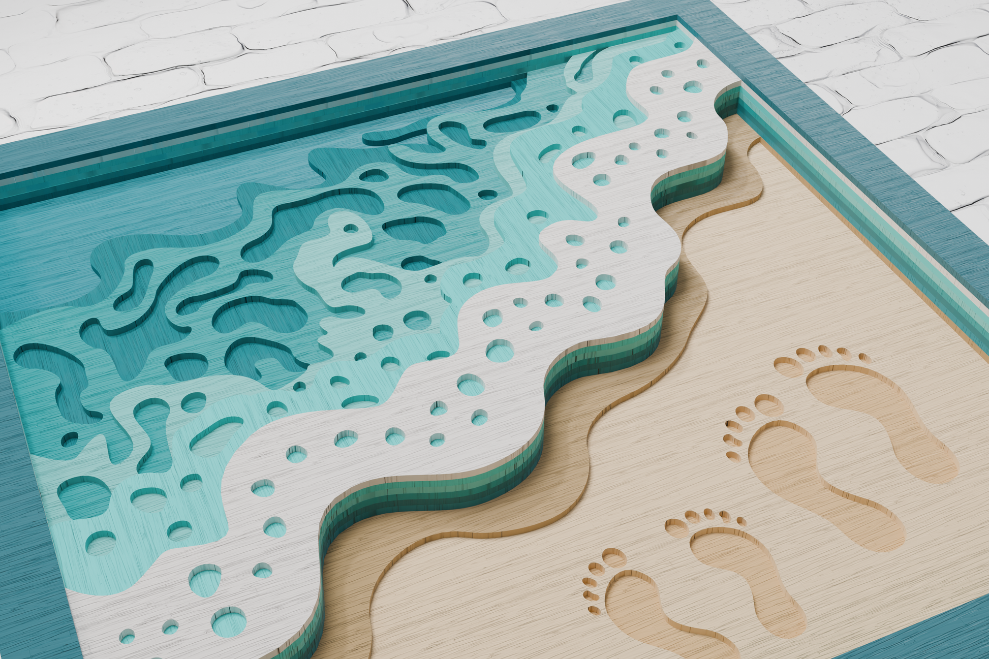 DIY beach frame shadow box SVG

