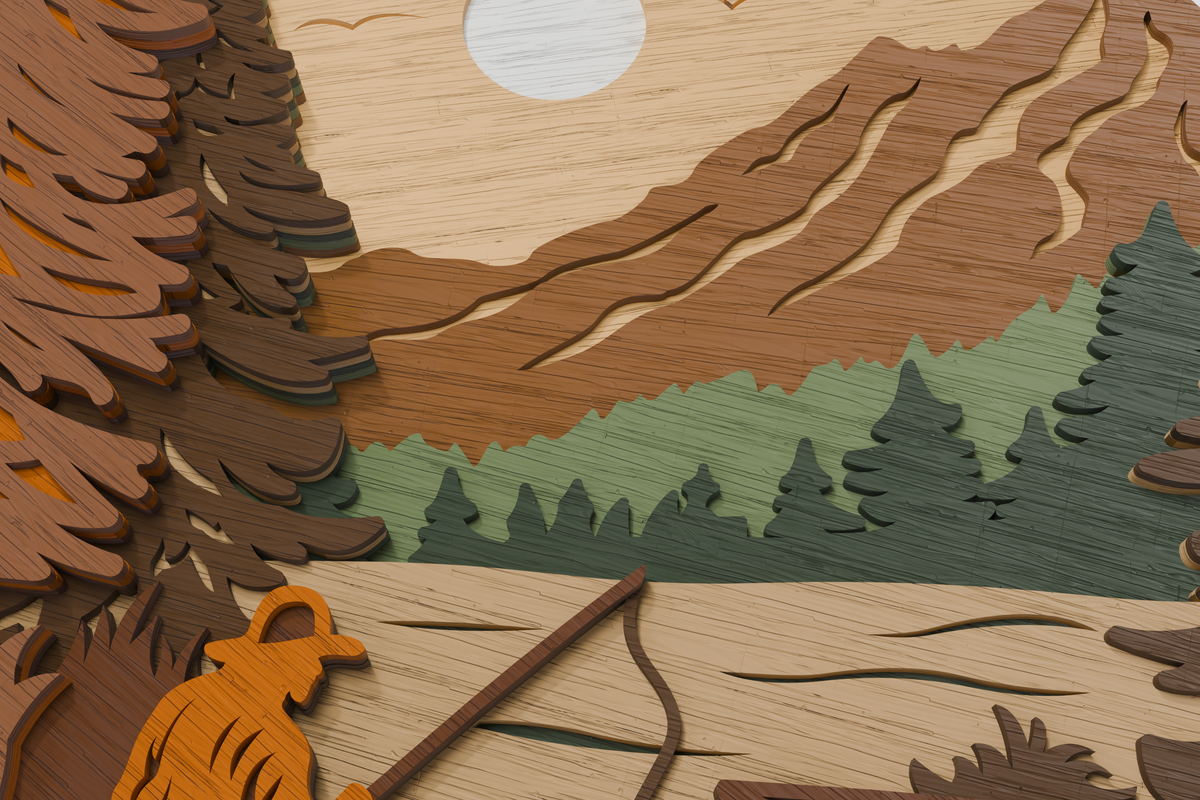 DIY fisherman shadow box SVG for Silhouette

