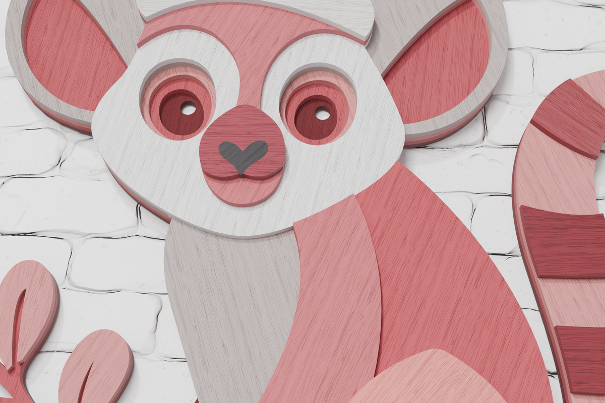 DIY lemur shadow box SVG for Silhouette

