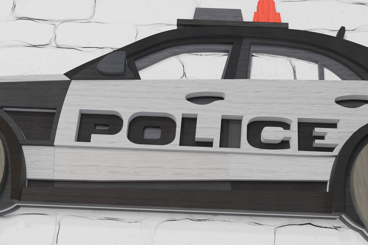 DIY police car shadow box SVG for Silhouette

