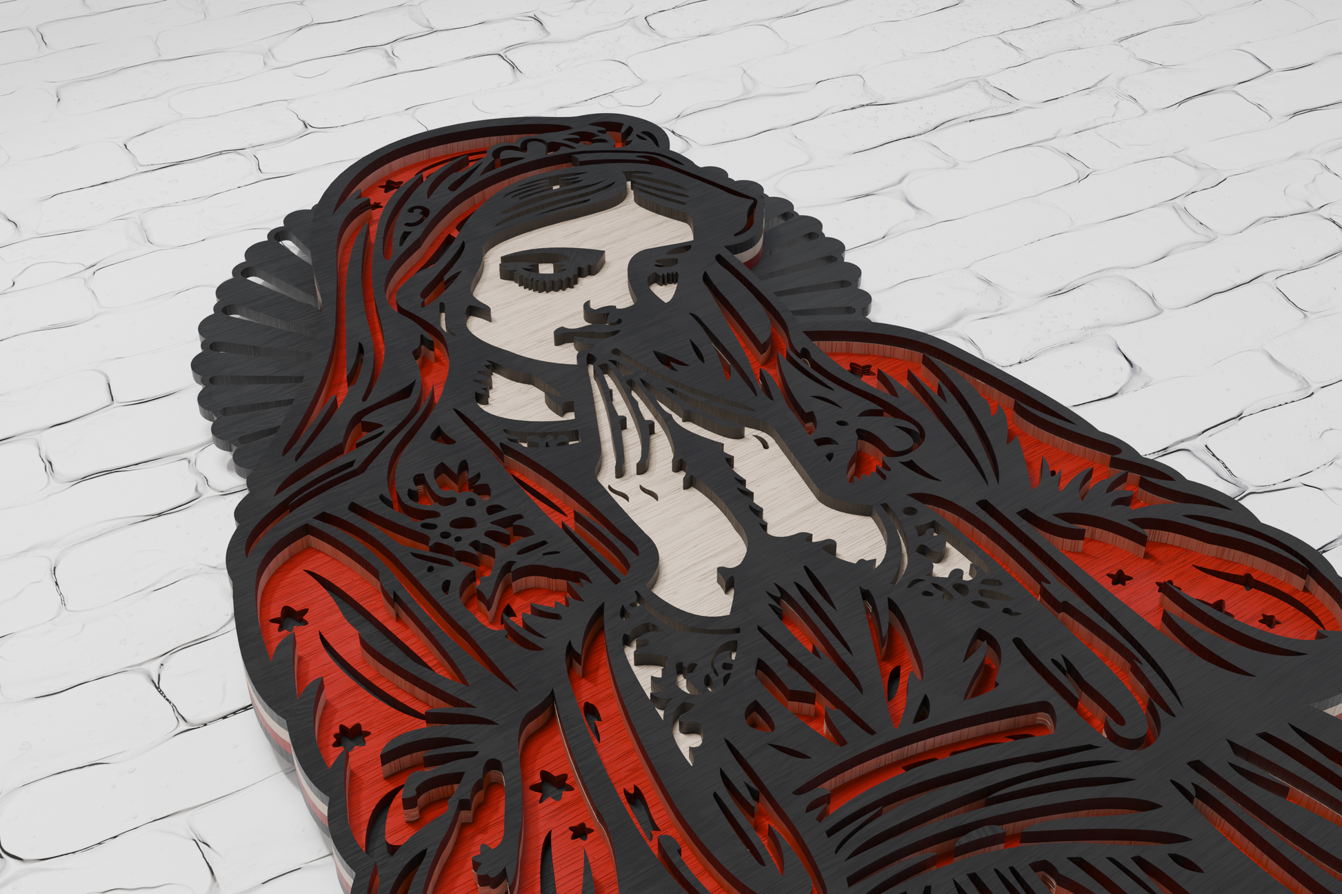 Digital download virgin mary layered art