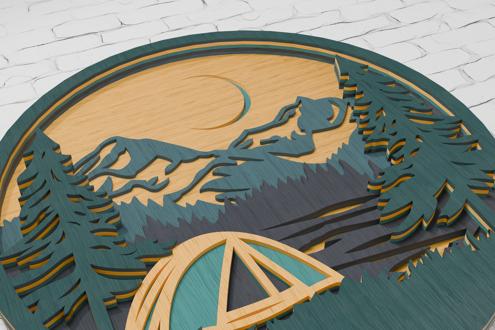 Diy mountain camping wooden wall decor

