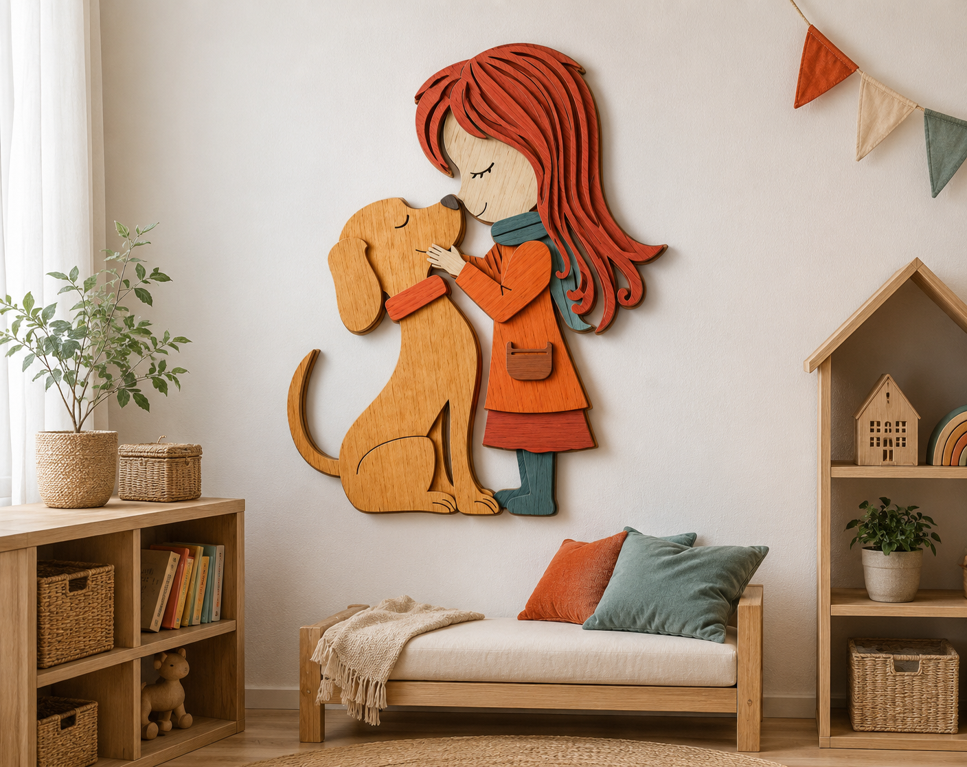Dog and girl SVG bundle with DXF and CDR formats

