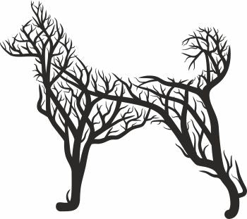 Dog in tree style svg