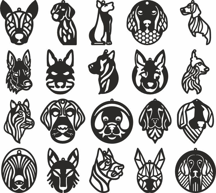 Dogs laser cutting earrings