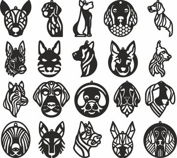 Dog Earrings SVG Bundle - Laser Cut Dogs Designs for Cricut & Glowforge (Wood/Leather Templates)