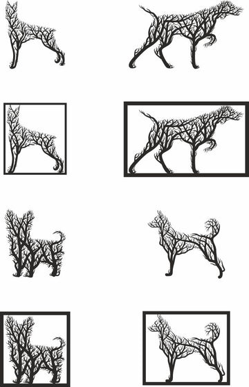 Dogs Wall Art Svg Panel Files for Laser Cutting