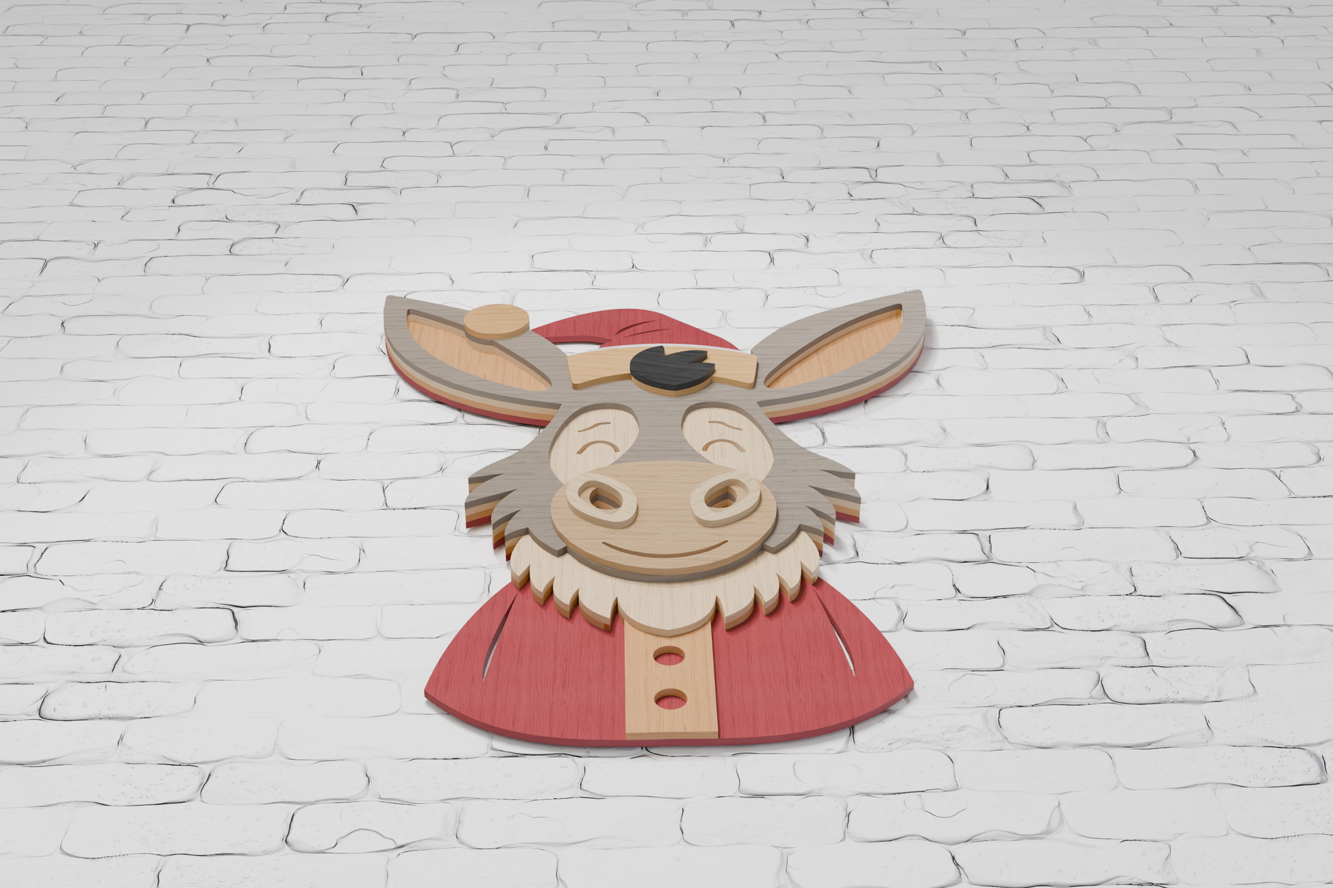 Donkey Christmas Santa Cricut SVG