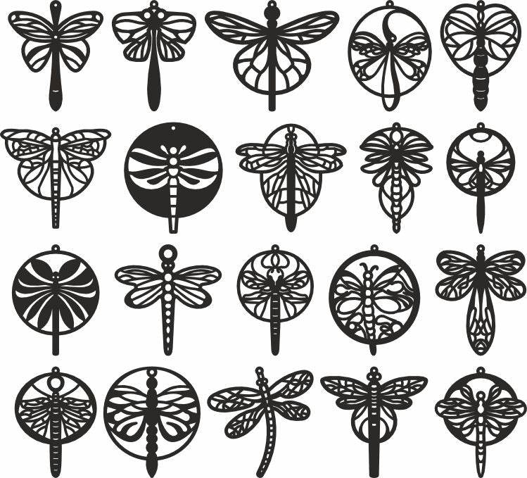 Dragonfly svg earrings vector design