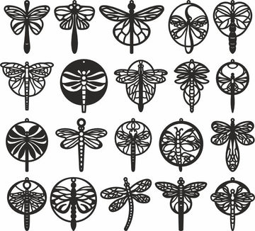 Summer Dragonfly Earrings SVG - Laser Cut Templates for Glowforge, Cricut & Lightburn (DXF/SVG)