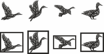 Duck Tree SVG Premium Laser Cutting File for Wall Decor | Custom Wood Panel Design