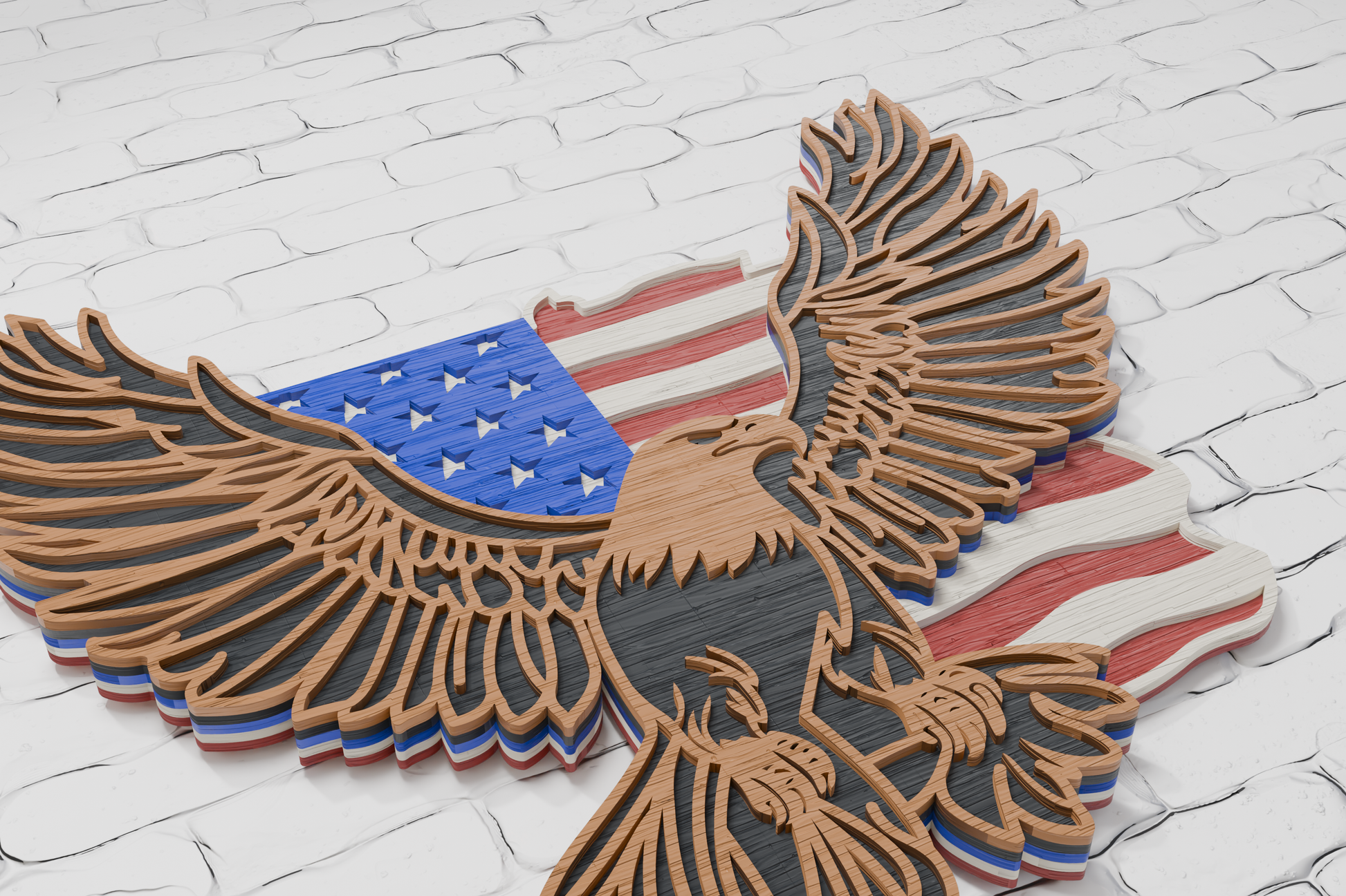 Eagle American flag laser file for xTool and Glowforge

