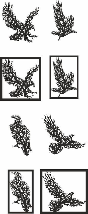 Dxf Tree Style Eagle Wall Hanging Panel Vector Laser Cut Files