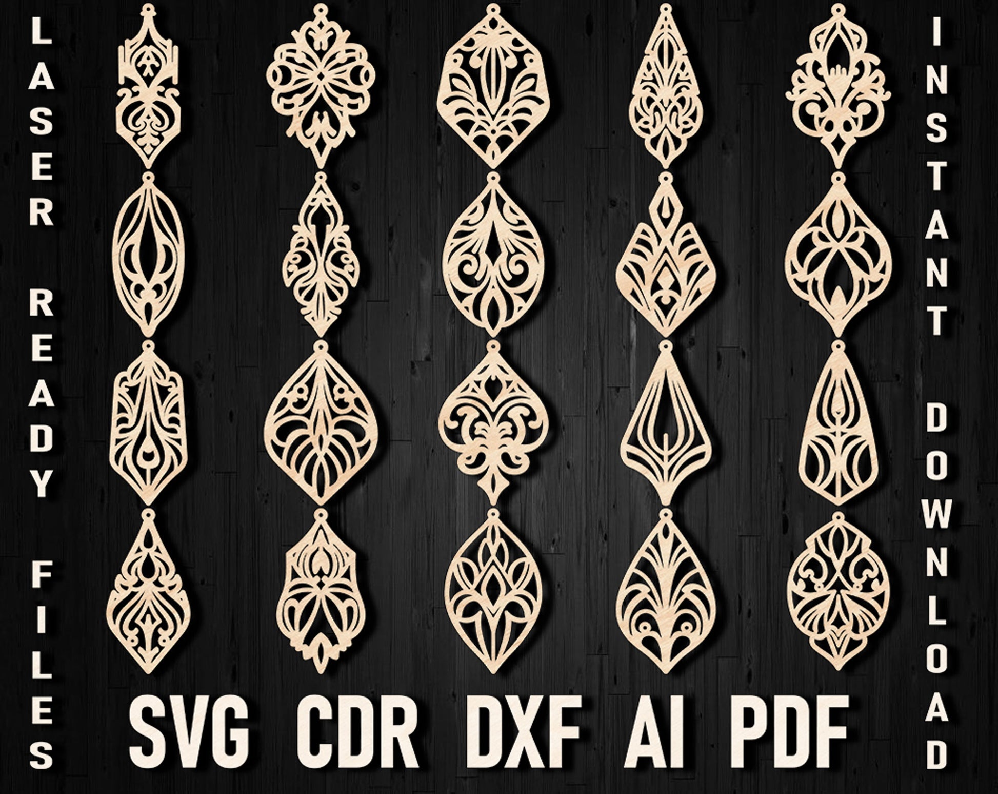 Earrings Edwardian svg template