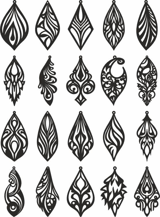 Earrings vector dxf ornament