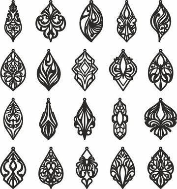 Laser Cut Edwardian Earrings SVG Files | GlowForge & Cricut Compatible | Renaissance & Antique Style Design Project