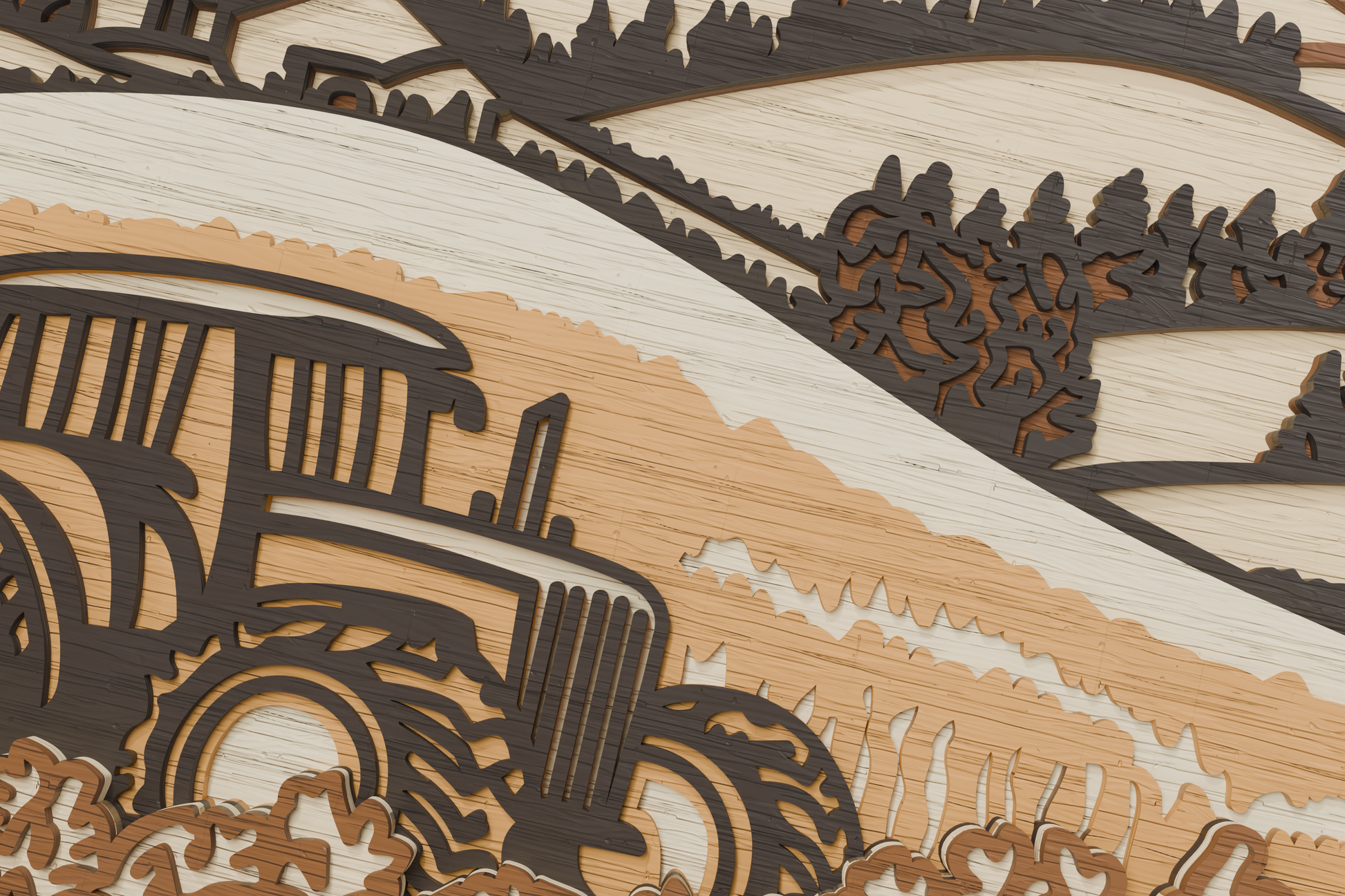 Farm Tractor multilayer SVG for cardboard DIY crafts