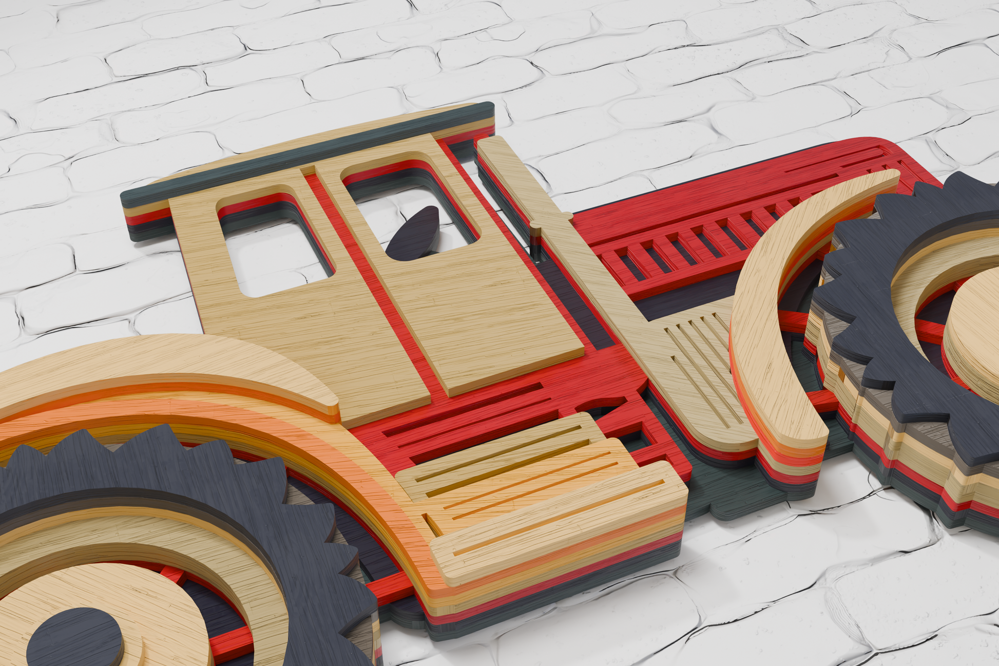 Farm Tractor multilayer digital download SVG